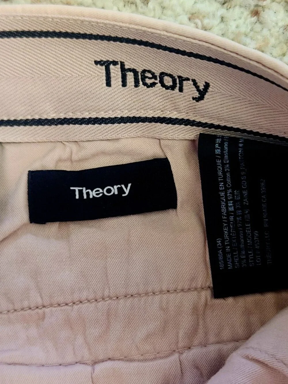 Theory men's shorts 34 dusty pink cotton NWT